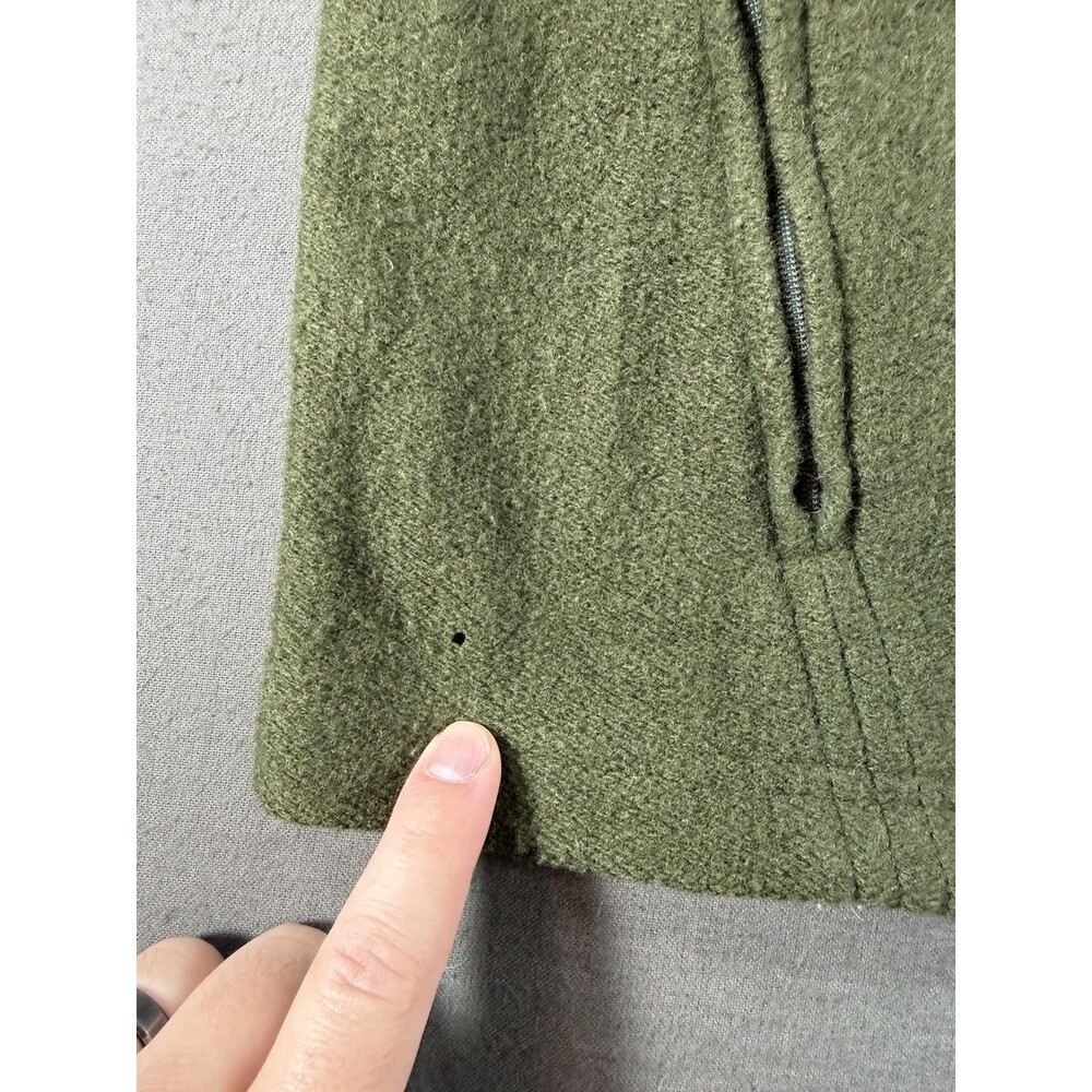 Ibex Merino Wool Full Zip Vest Mens Large Green Made in USA Small FLAW - Picture 8 of 8